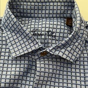 Blue Checkered Button-Up Shirt